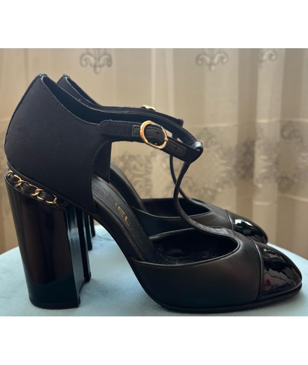 CHANEL Черные кожаные туфли, фото 2