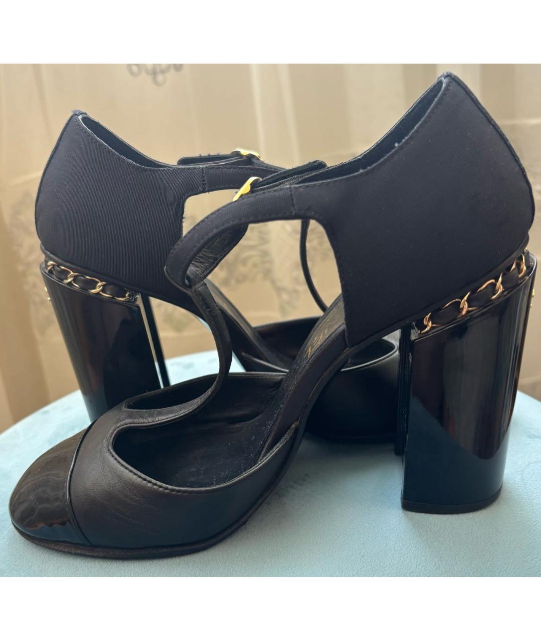 CHANEL Черные кожаные туфли, фото 6