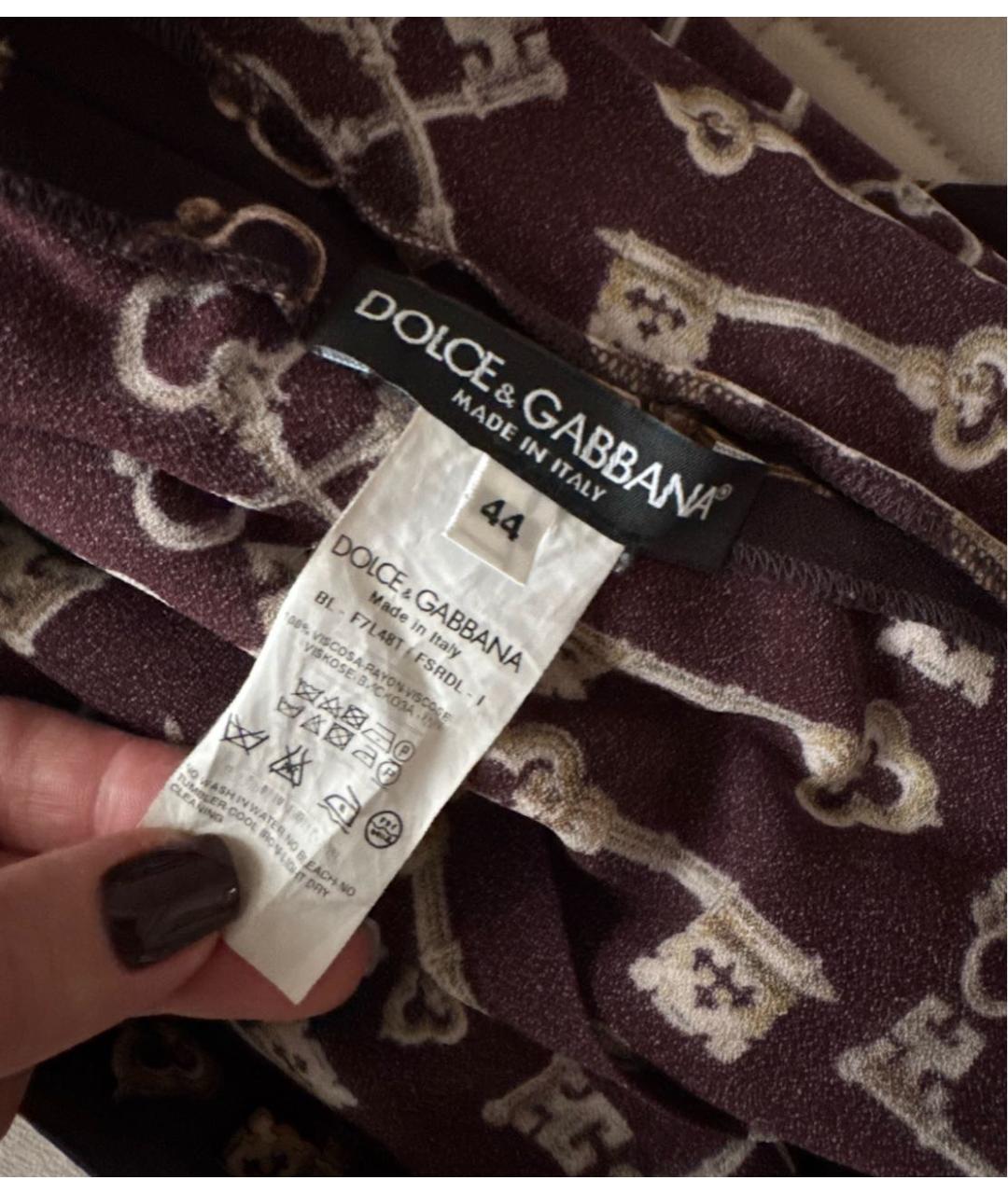 DOLCE&GABBANA Коричневая шелковая рубашка, фото 5