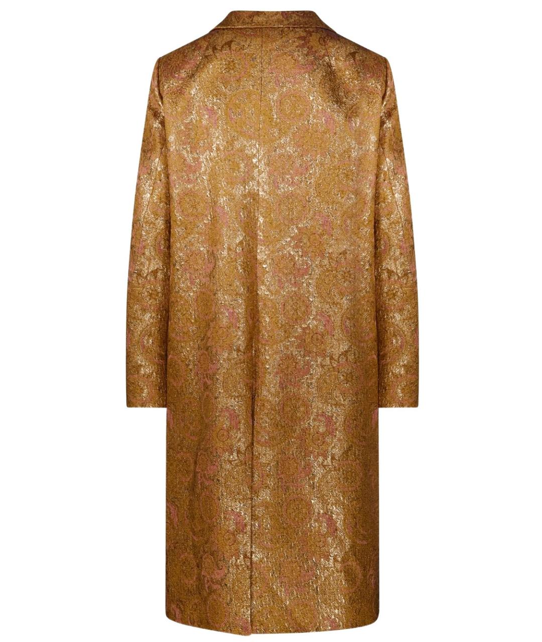 DRIES VAN NOTEN Золотое полиэстеровое пальто, фото 2