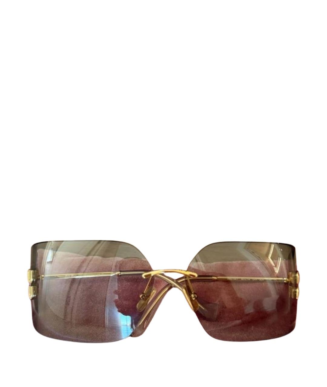 MIU MIU Золотые металлические солнцезащитные очки, фото 1