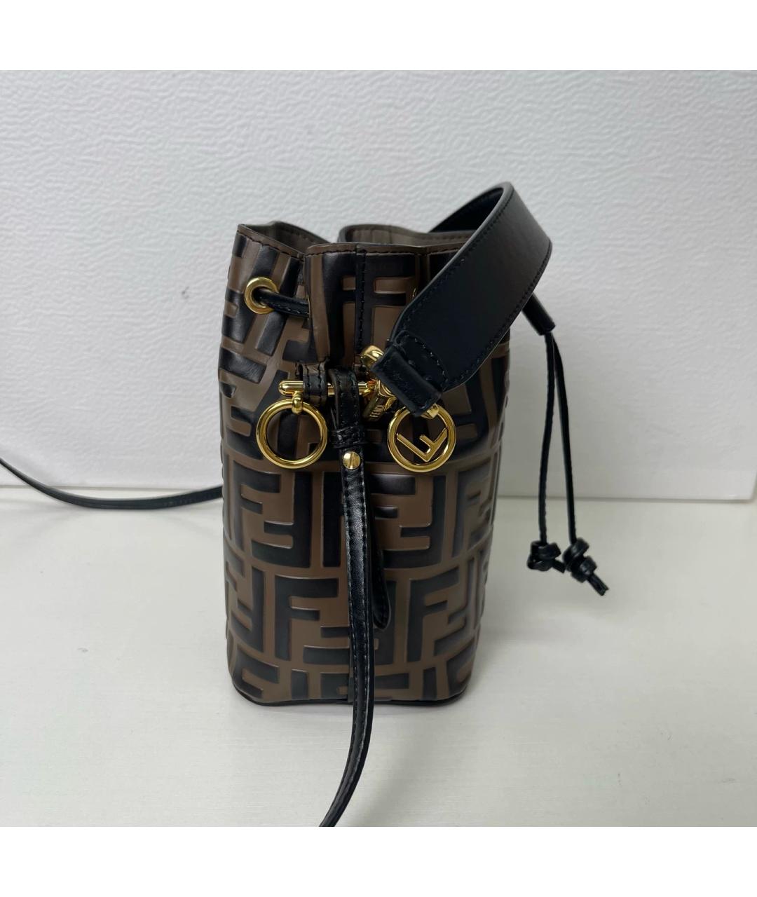 FENDI Коричневая кожаная сумка через плечо, фото 8