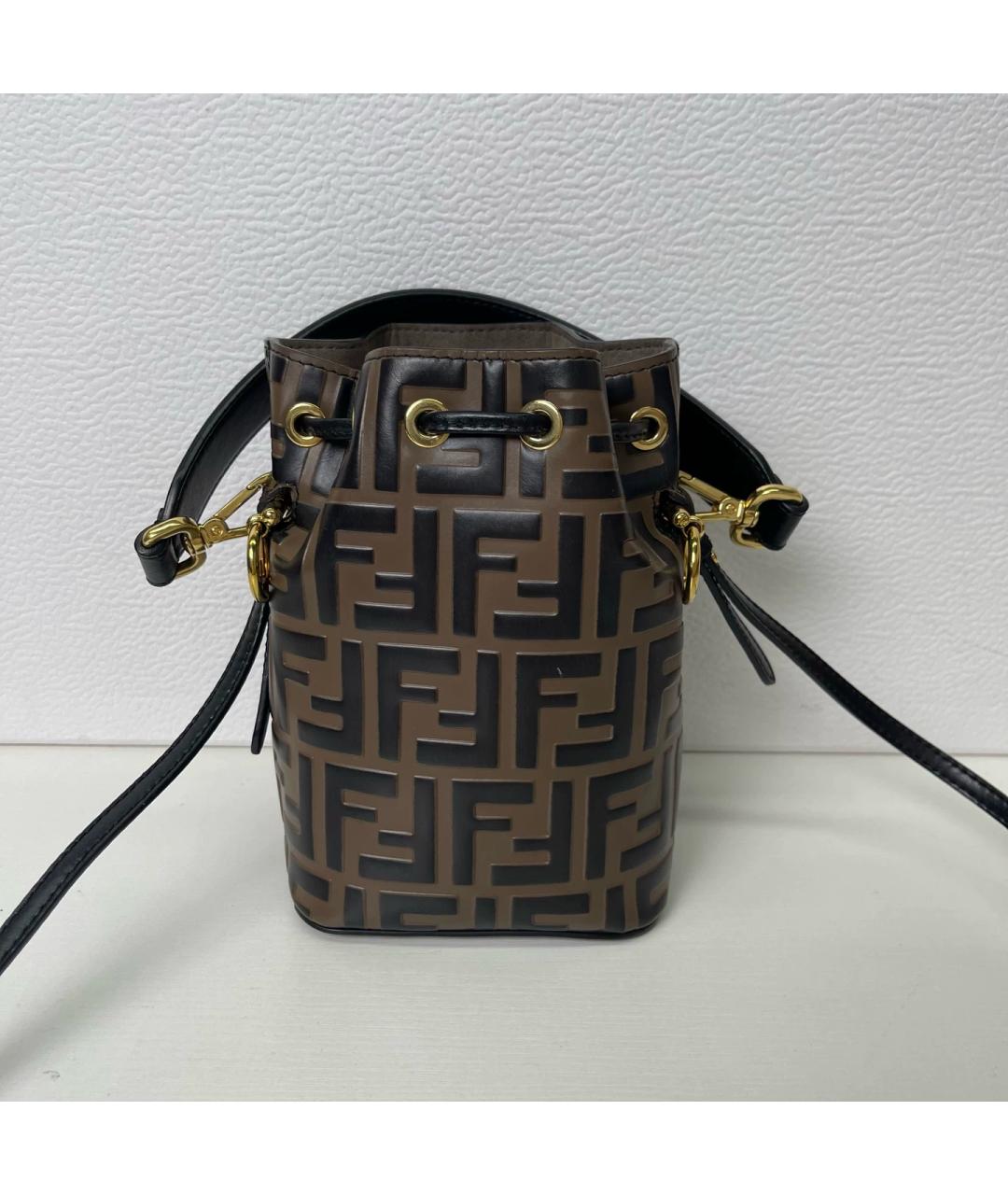 FENDI Коричневая кожаная сумка через плечо, фото 3