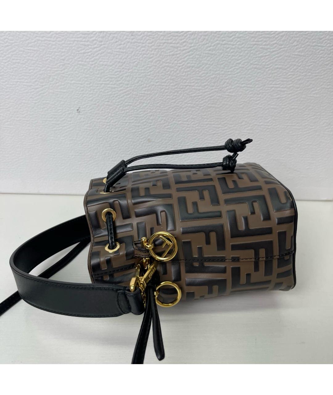 FENDI Коричневая кожаная сумка через плечо, фото 4