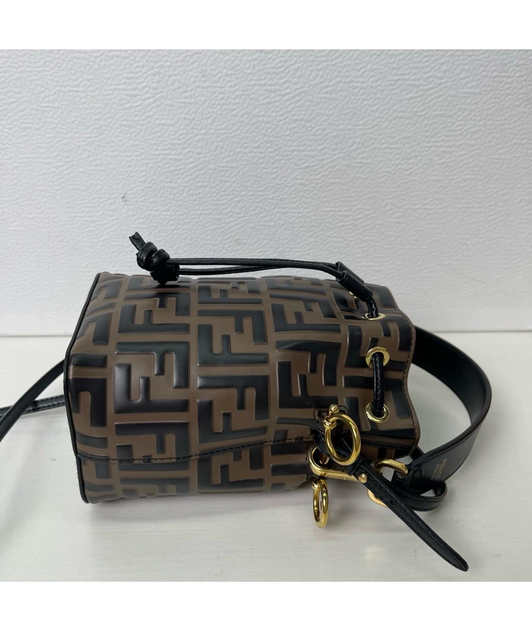 FENDI Коричневая кожаная сумка через плечо, фото 6