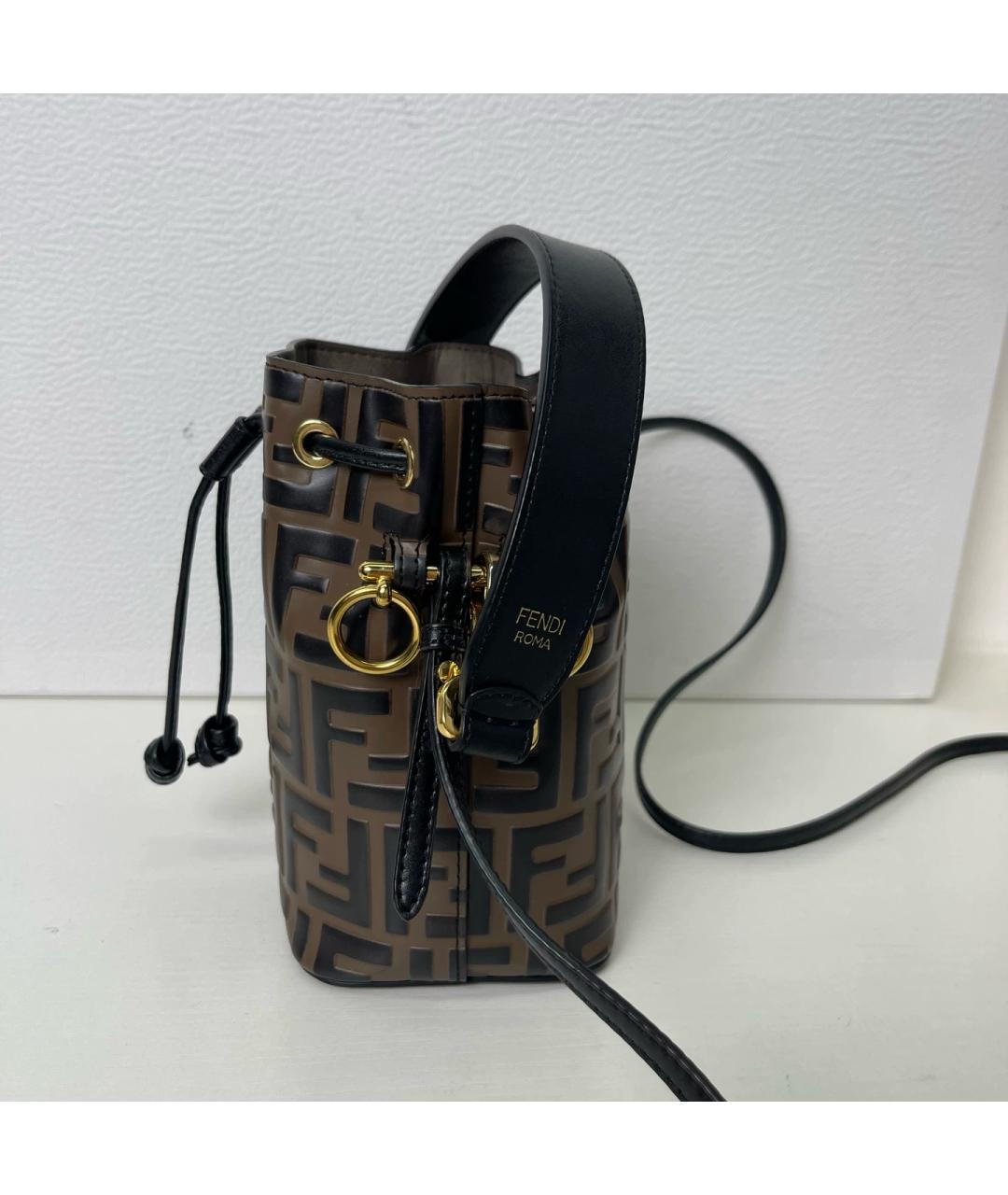 FENDI Коричневая кожаная сумка через плечо, фото 7