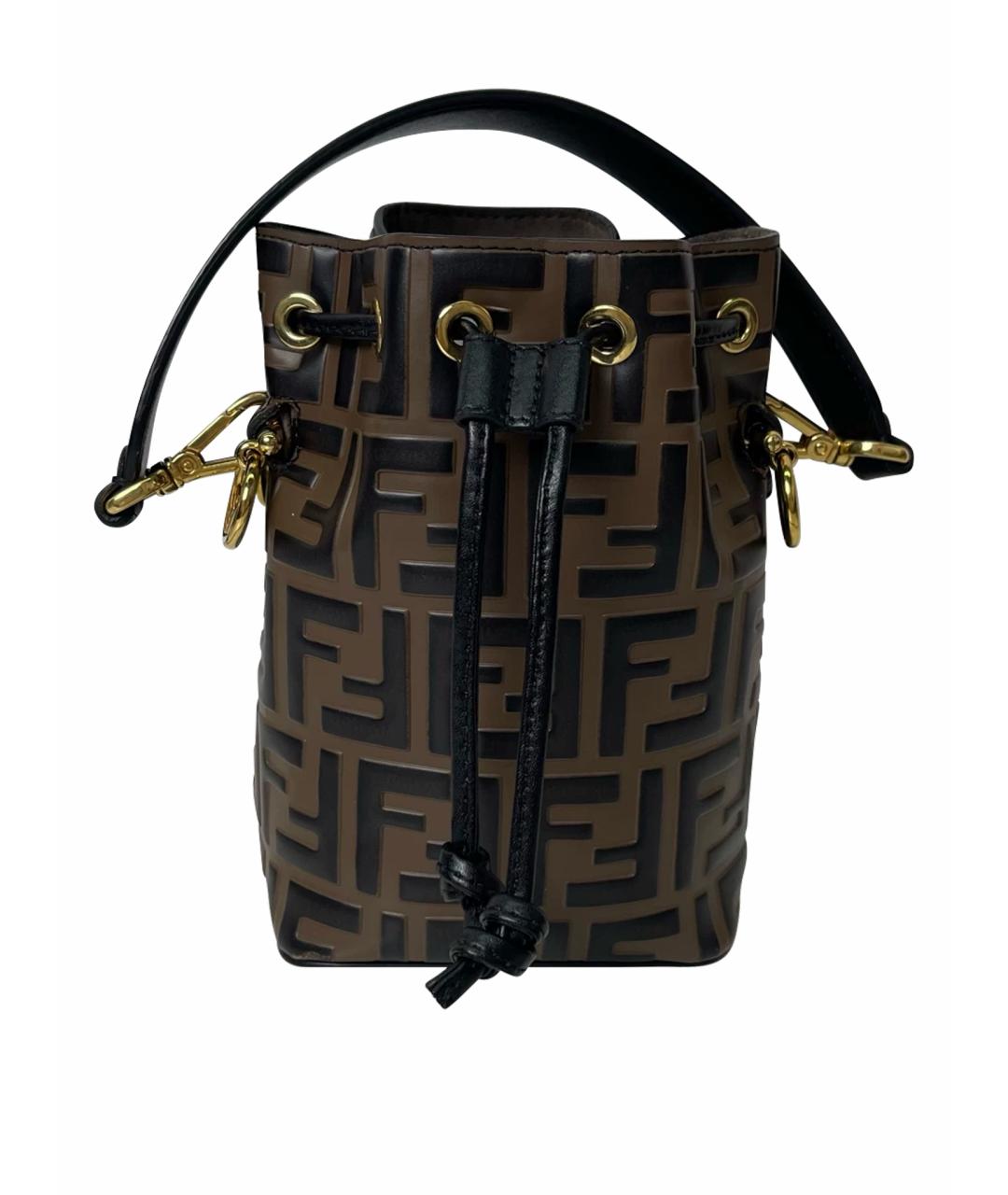 FENDI Коричневая кожаная сумка через плечо, фото 1