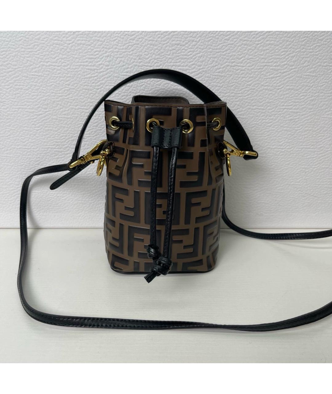 FENDI Коричневая кожаная сумка через плечо, фото 10