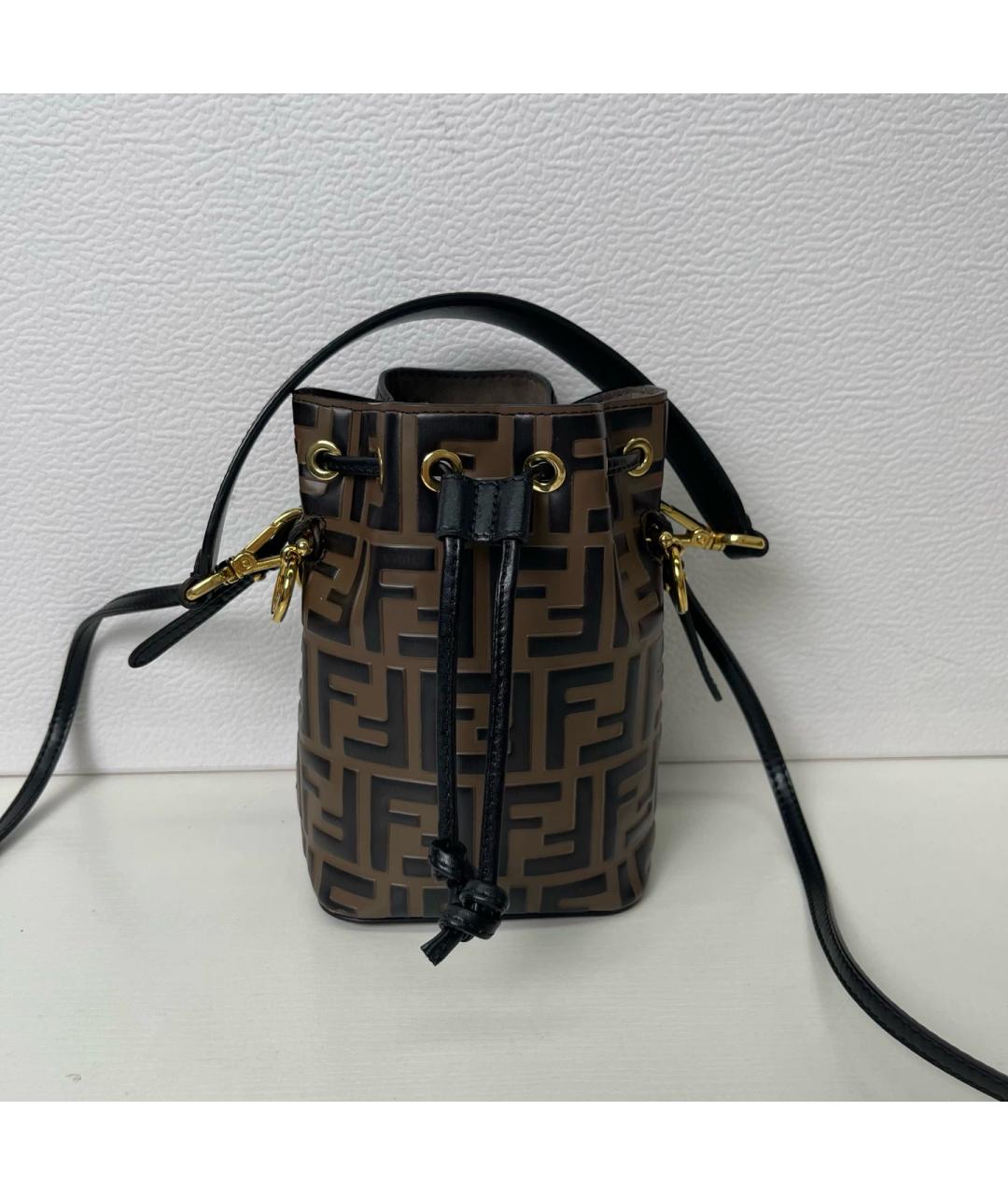 FENDI Коричневая кожаная сумка через плечо, фото 2