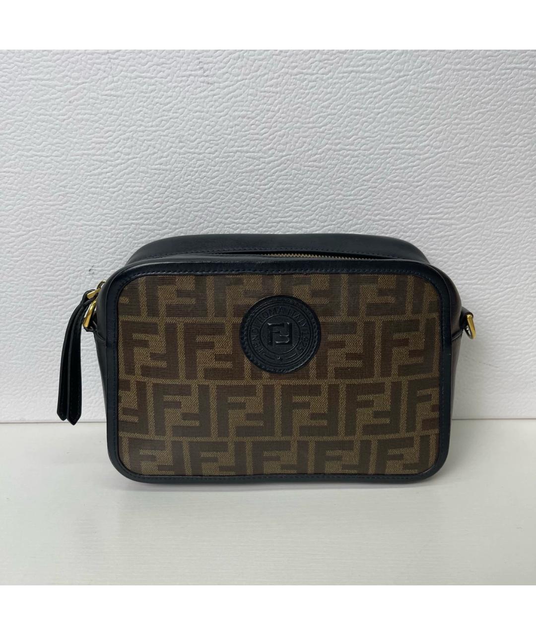 FENDI Черная жаккардовая сумка через плечо, фото 3