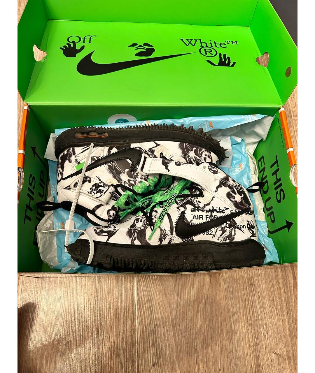 NIKE X OFF-WHITE Белые высокие кроссовки / кеды, фото 4