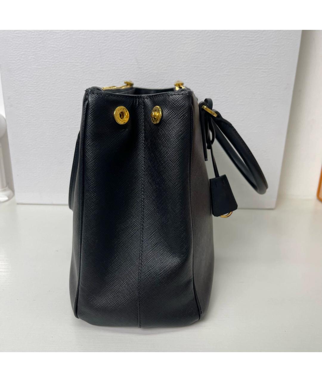 PRADA Черная кожаная сумка тоут, фото 4