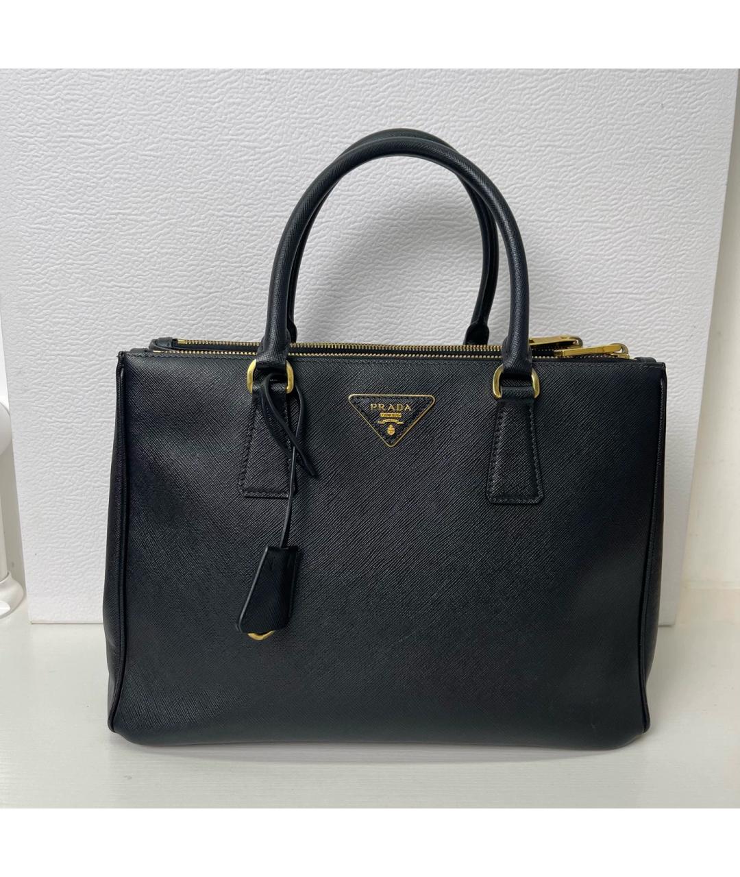 PRADA Черная кожаная сумка тоут, фото 7