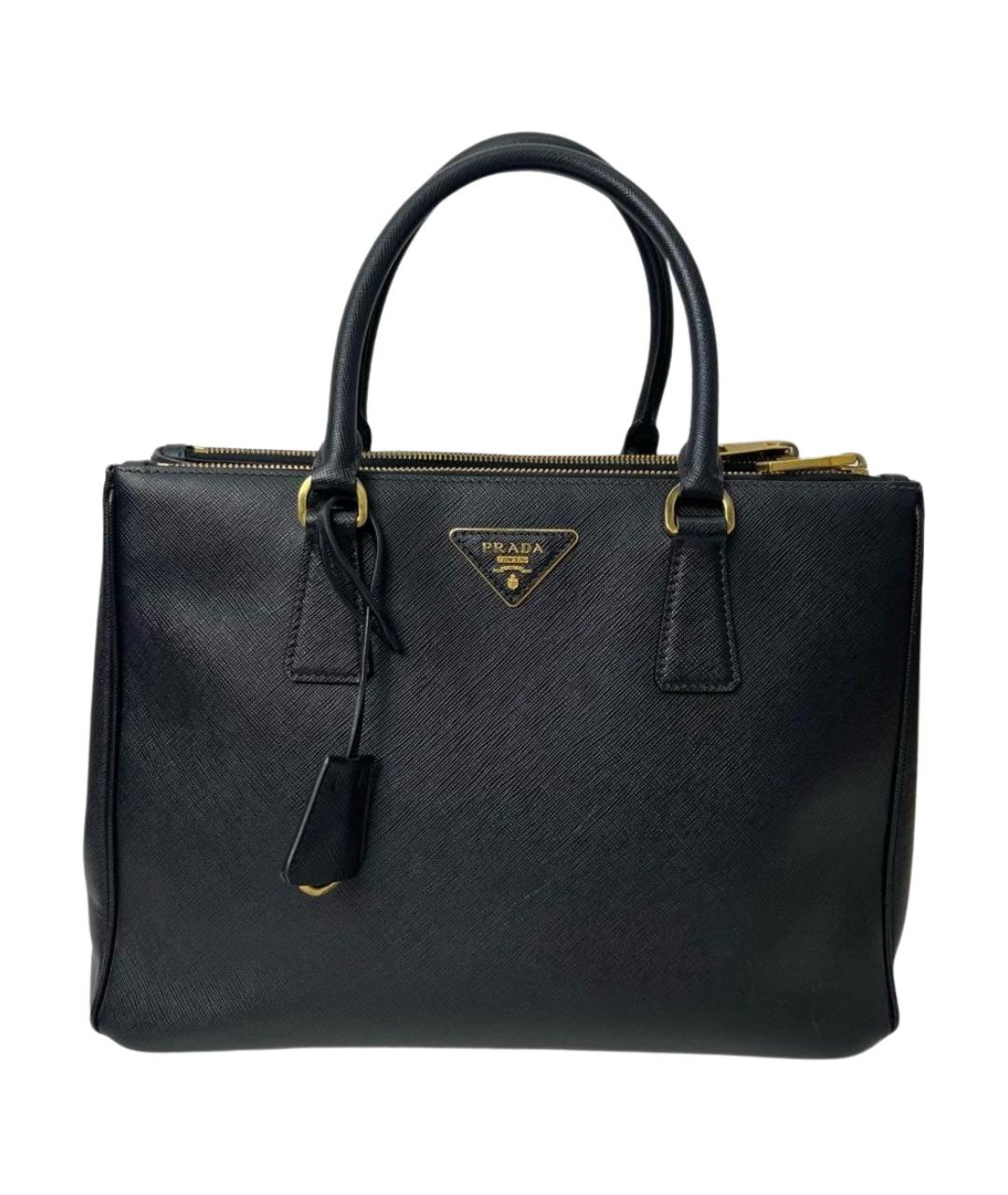 PRADA Черная кожаная сумка тоут, фото 1