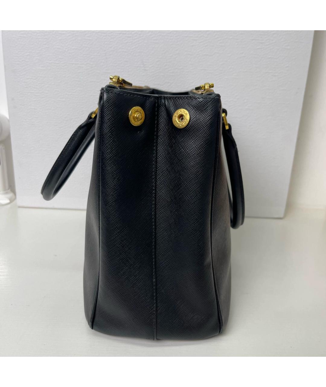 PRADA Черная кожаная сумка тоут, фото 3