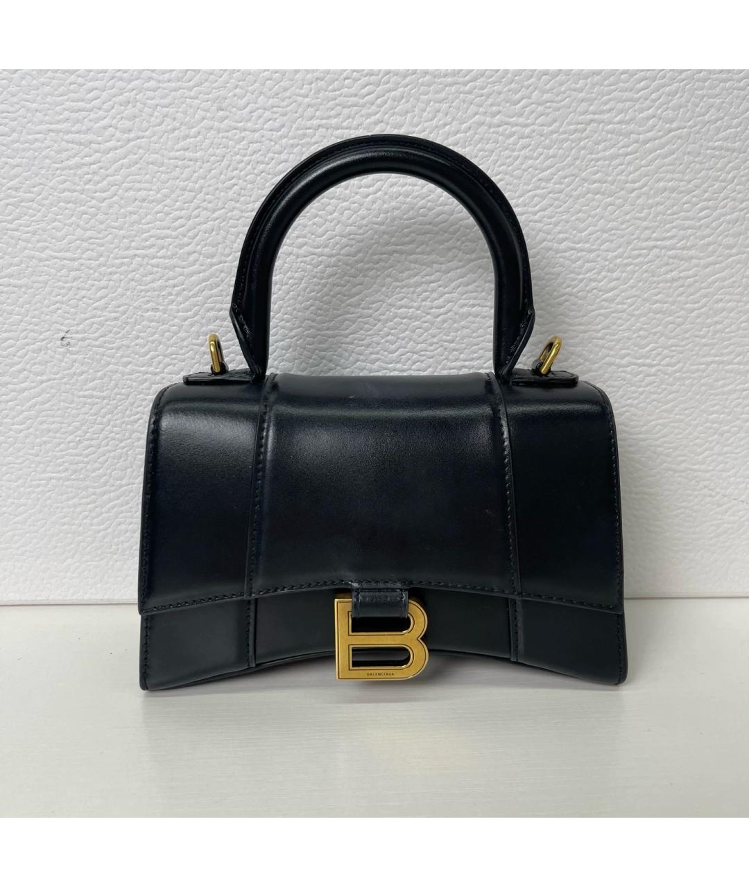 BALENCIAGA Черная кожаная сумка через плечо, фото 2