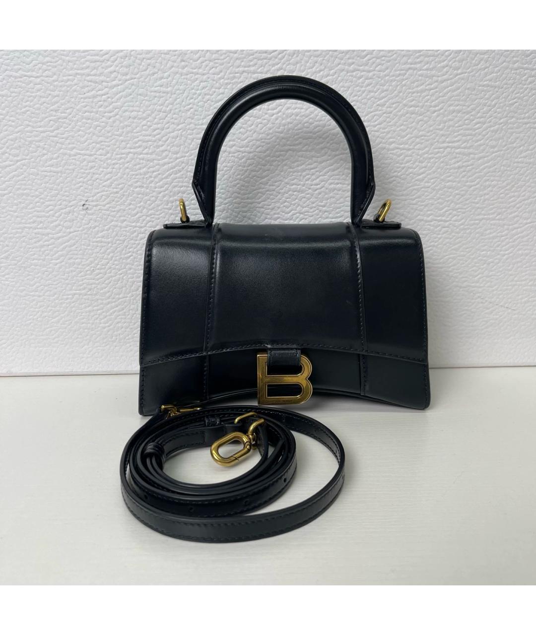 BALENCIAGA Черная кожаная сумка через плечо, фото 10