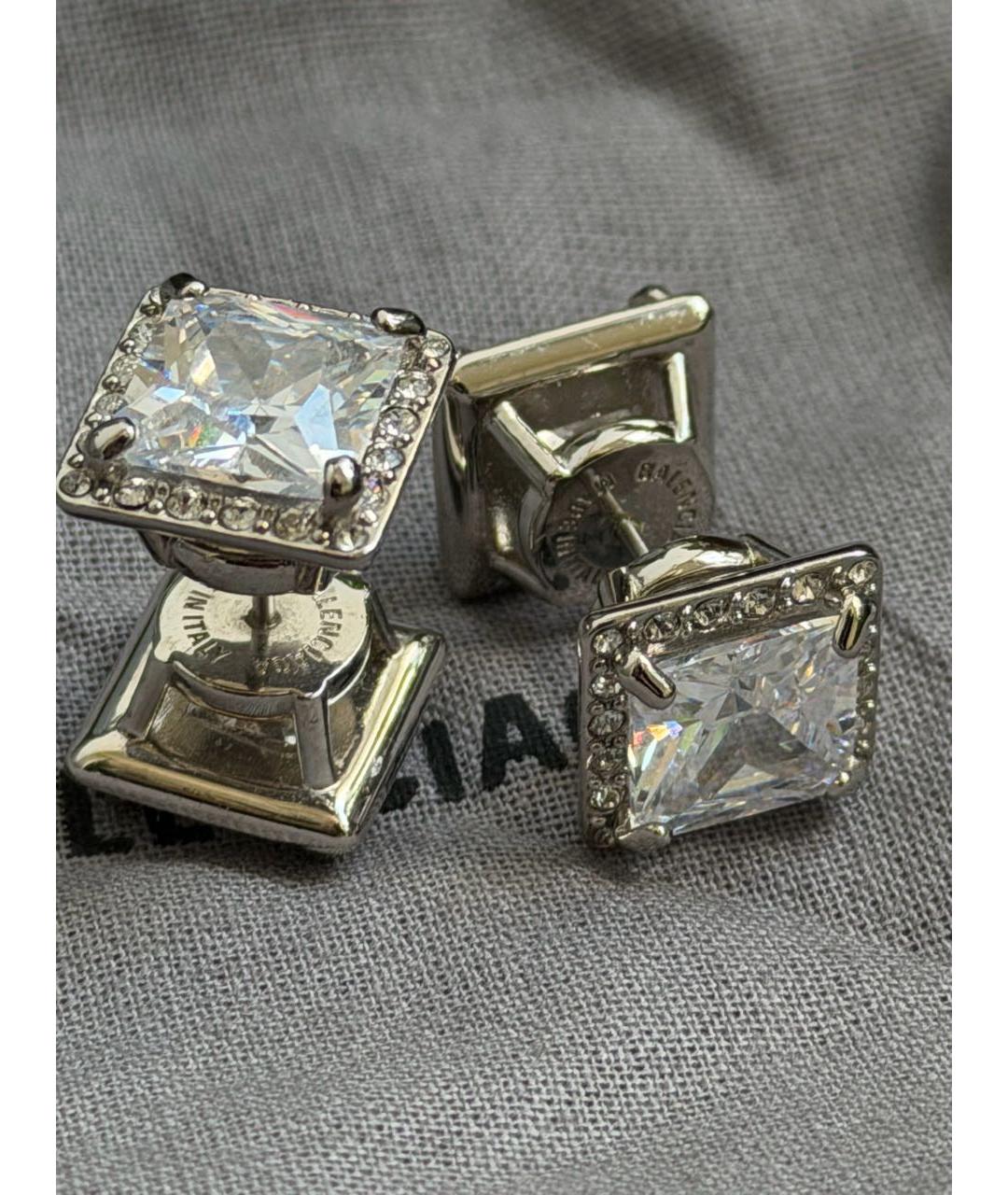 BALENCIAGA Серебряные металлические серьги, фото 9