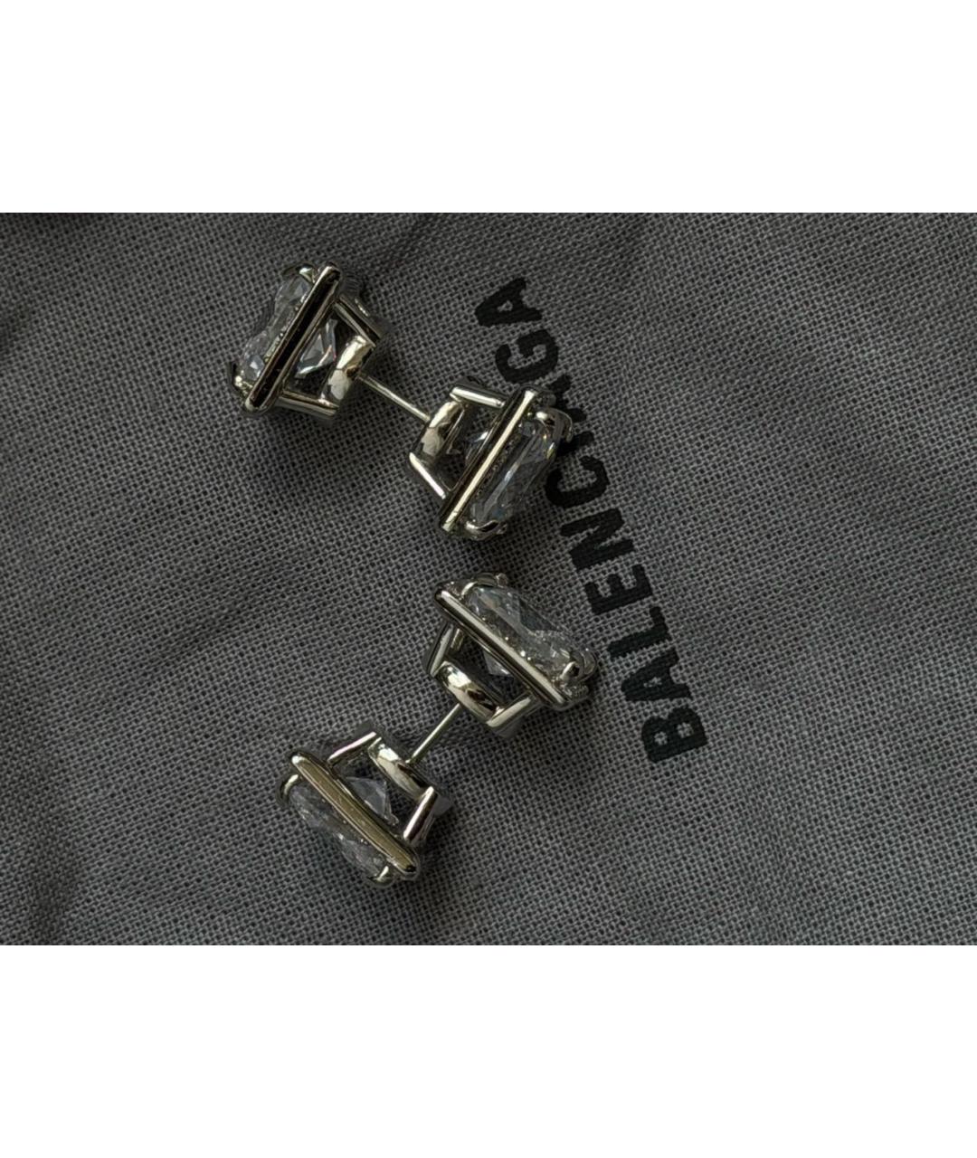 BALENCIAGA Серебряные металлические серьги, фото 3