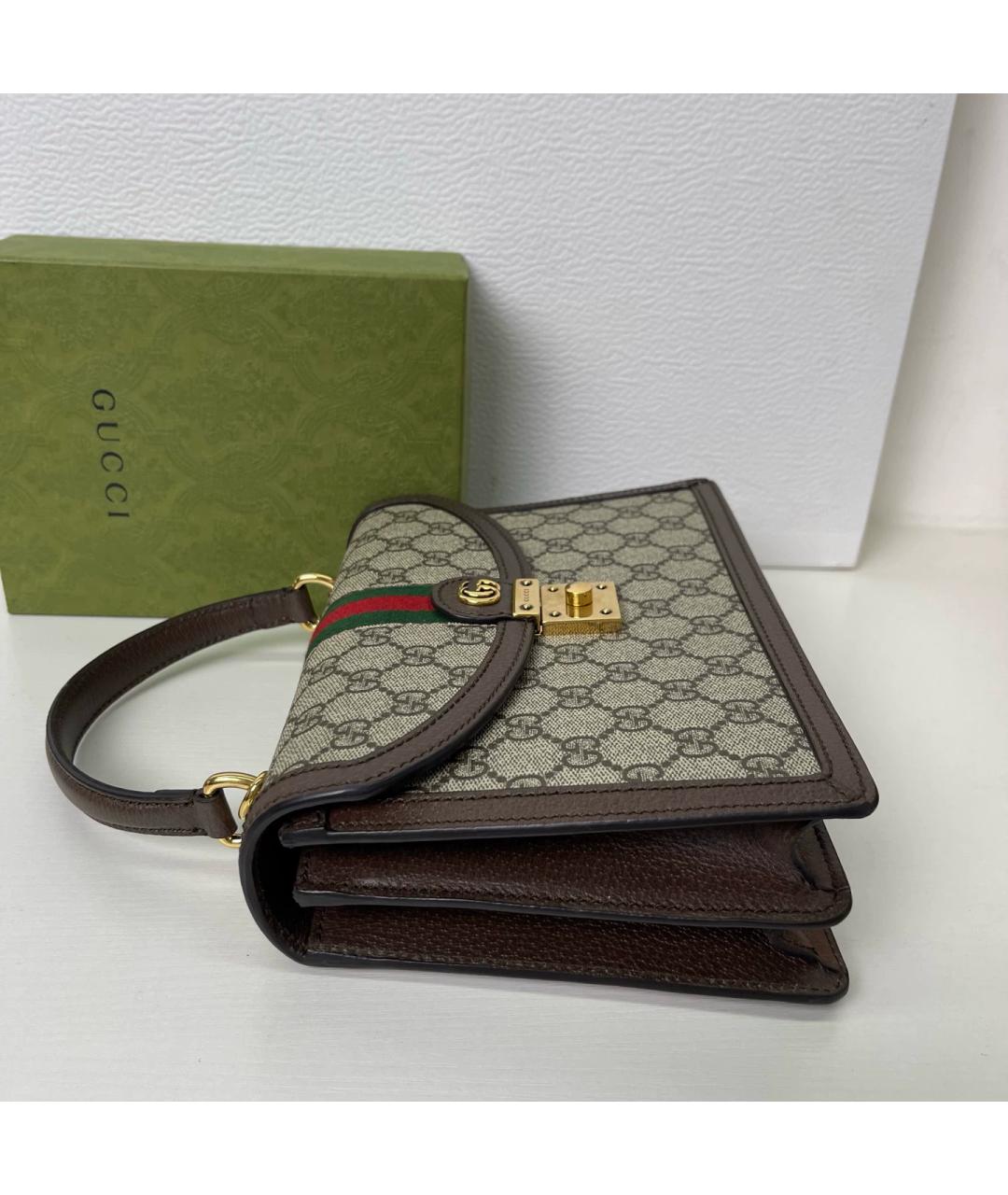 GUCCI Черная жаккардовая сумка через плечо, фото 5