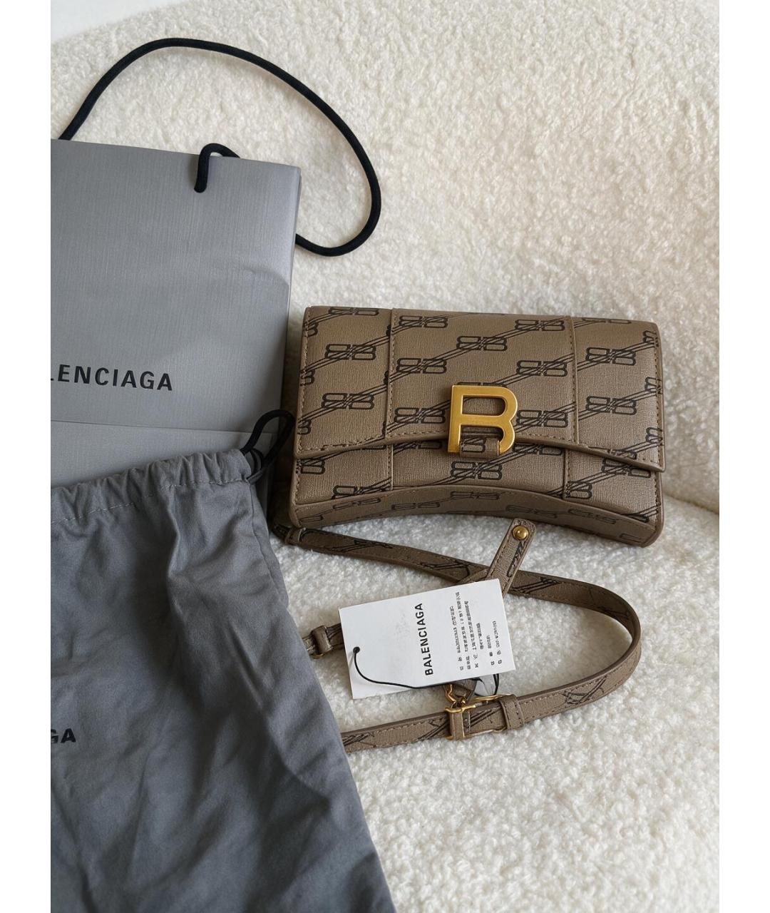 BALENCIAGA Коричневая сумка через плечо из канвы, фото 5