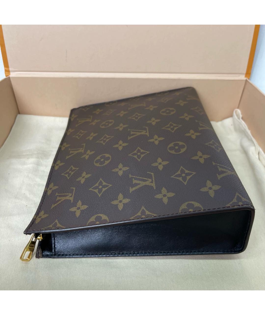 LOUIS VUITTON Коричневая папка для документов из канвы, фото 3