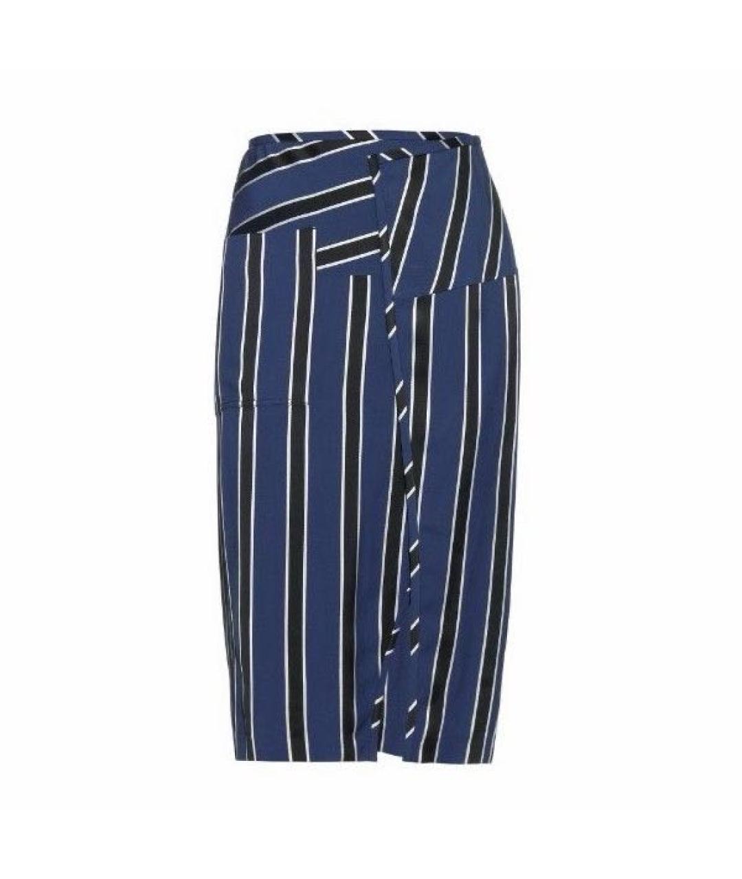 ACNE STUDIOS Темно-синяя вискозная юбка миди, фото 1