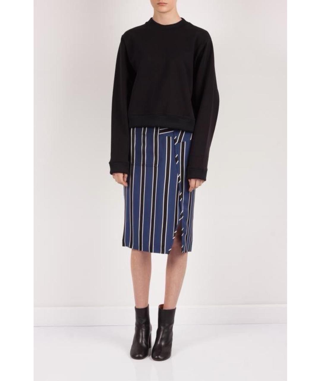 ACNE STUDIOS Темно-синяя вискозная юбка миди, фото 2