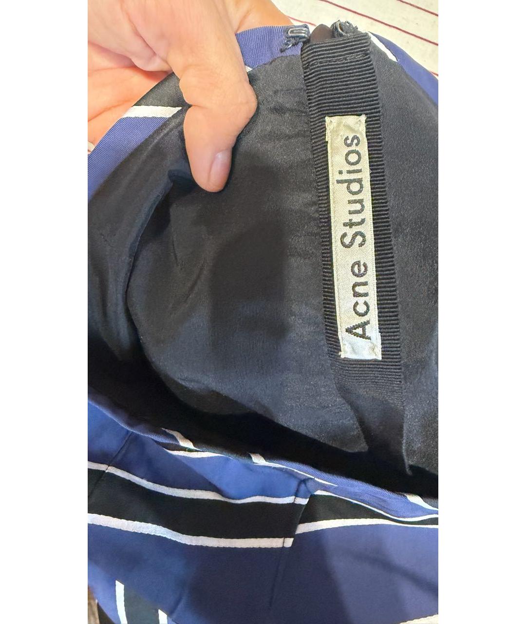 ACNE STUDIOS Темно-синяя вискозная юбка миди, фото 6