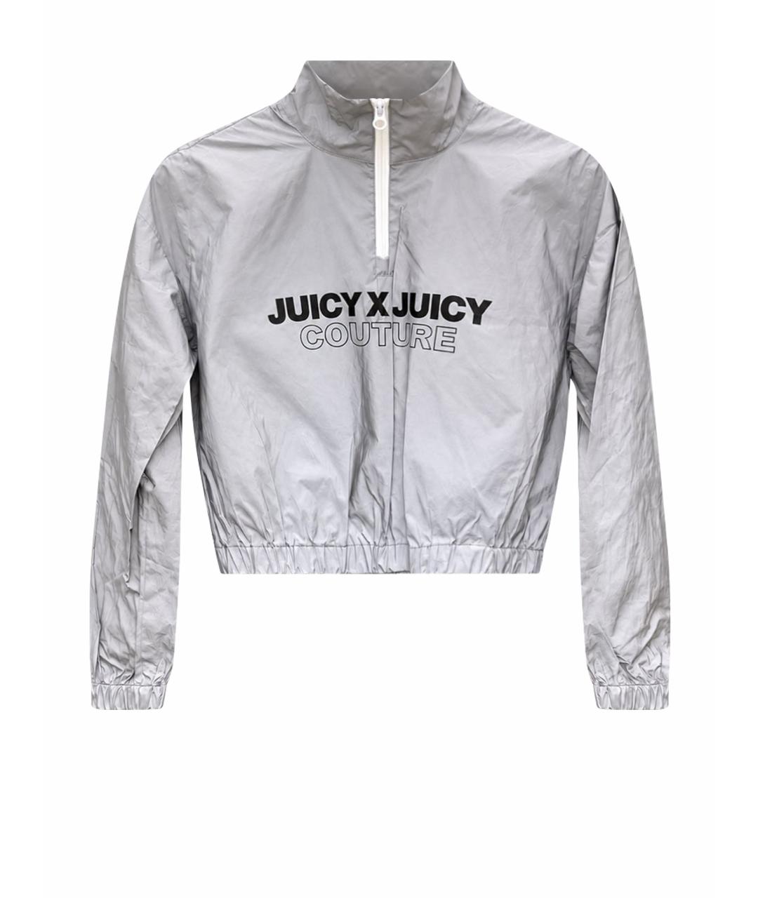 JUICY COUTURE Серебряная полиэстеровая спортивная куртка, фото 1