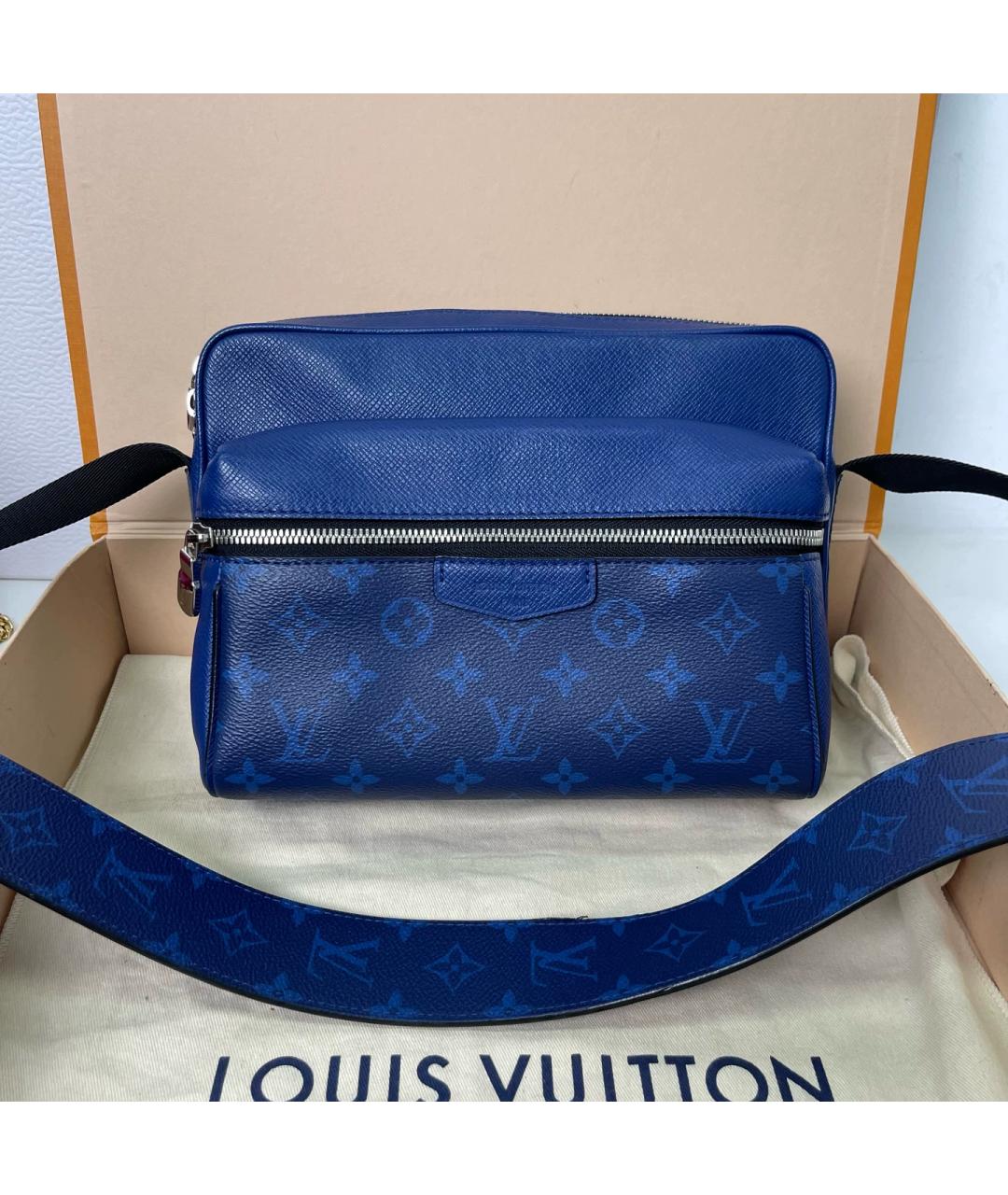 LOUIS VUITTON Синяя кожаная сумка через плечо, фото 10