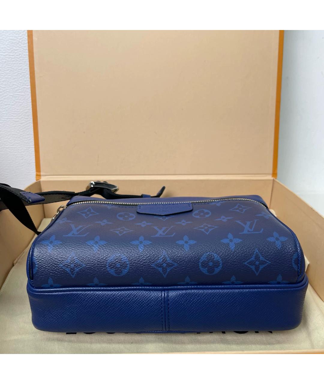 LOUIS VUITTON Синяя кожаная сумка через плечо, фото 5