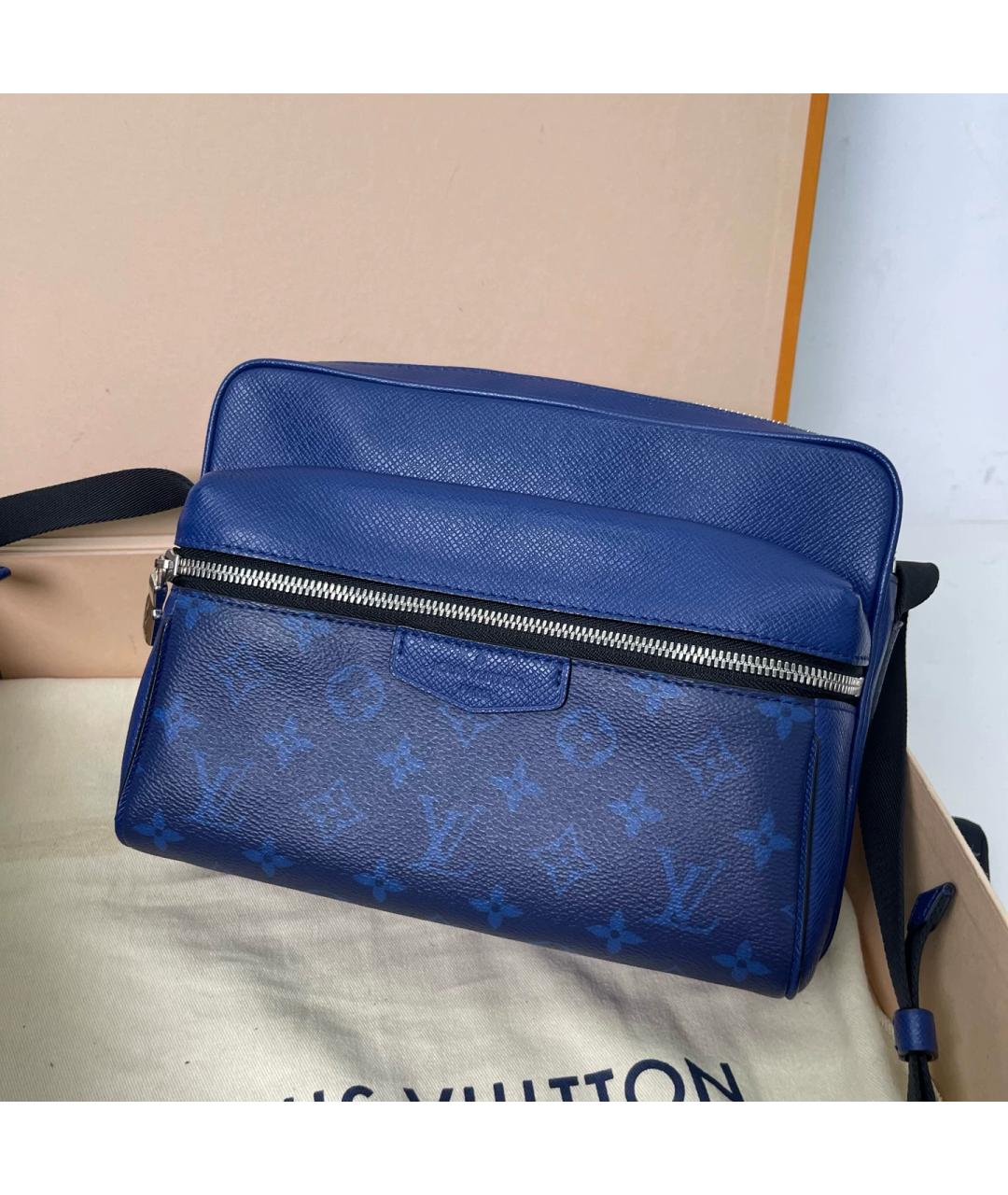 LOUIS VUITTON Синяя кожаная сумка через плечо, фото 8