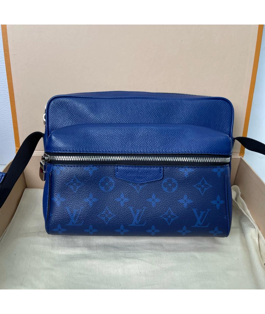 LOUIS VUITTON Синяя кожаная сумка через плечо, фото 2