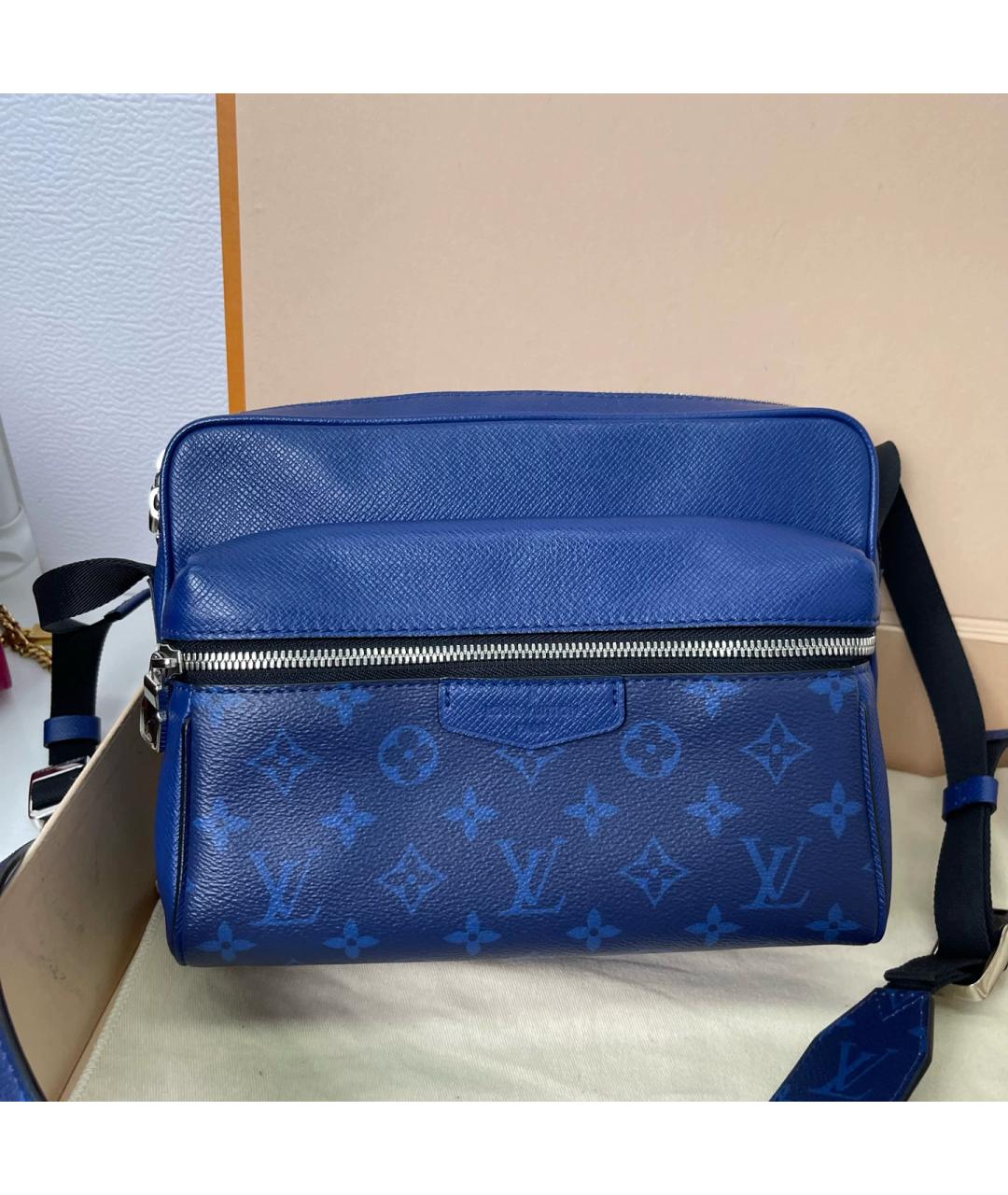 LOUIS VUITTON Синяя кожаная сумка через плечо, фото 7