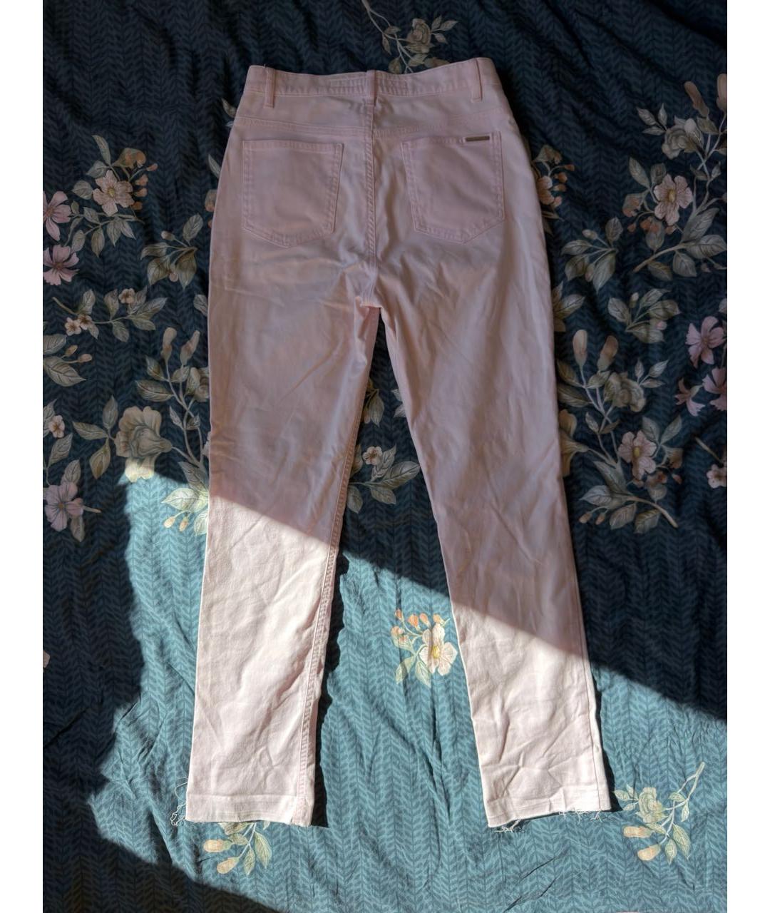 ESCADA Розовые хлопко-эластановые прямые джинсы, фото 2