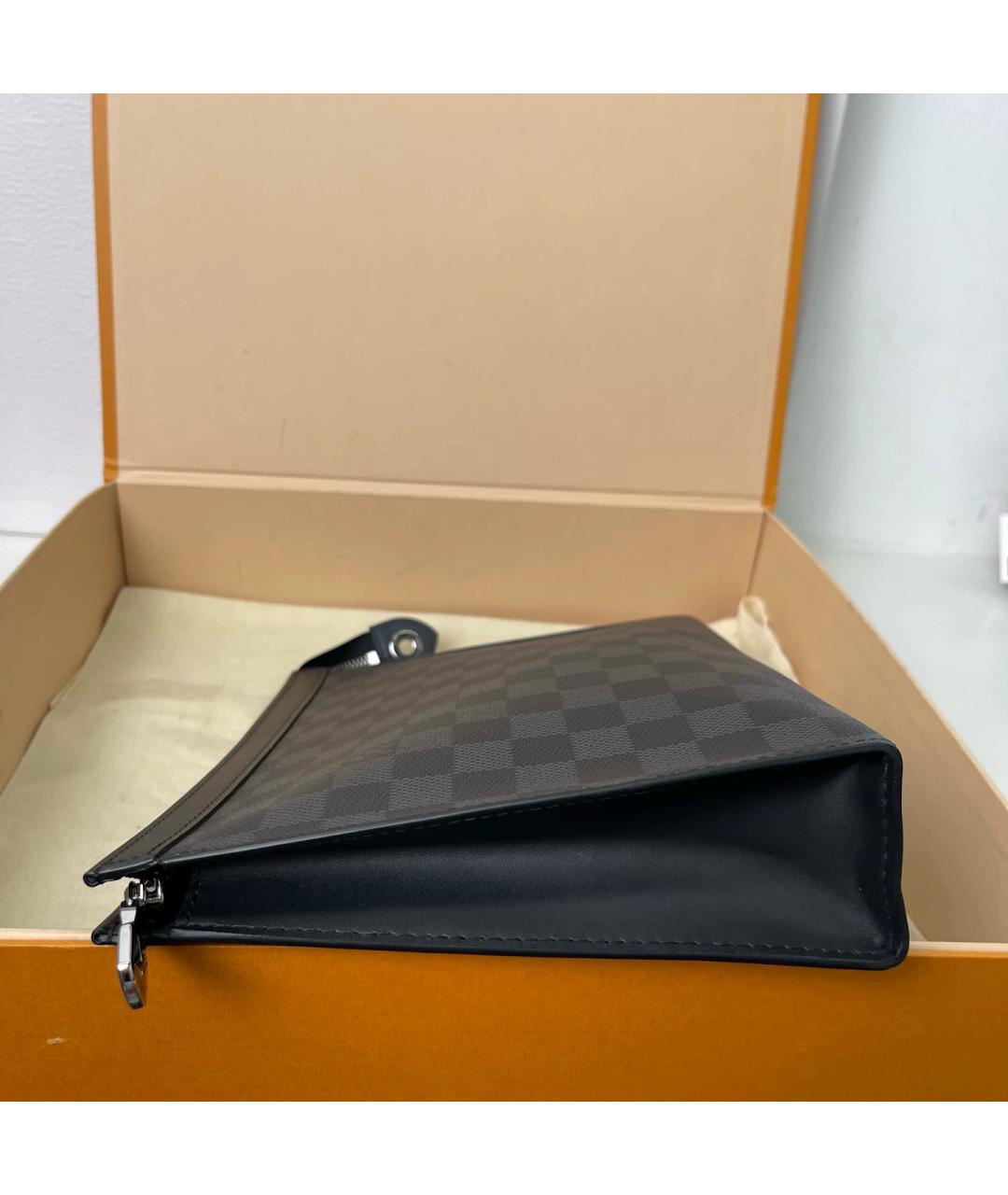 LOUIS VUITTON Темно-синяя папка для документов из канвы, фото 3