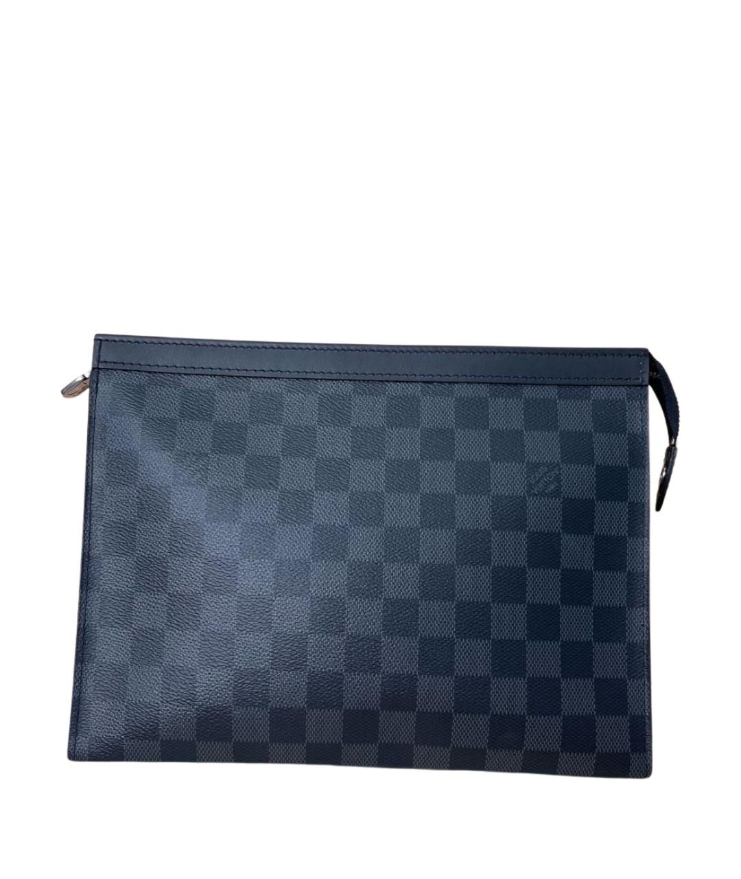 LOUIS VUITTON Темно-синяя папка для документов из канвы, фото 1