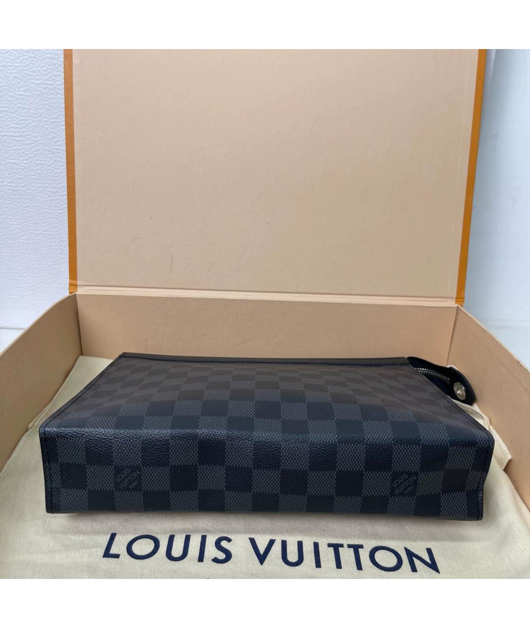 LOUIS VUITTON Темно-синяя папка для документов из канвы, фото 4