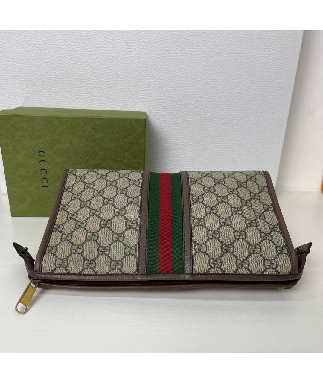 GUCCI Бежевая папка для документов из канвы, фото 8
