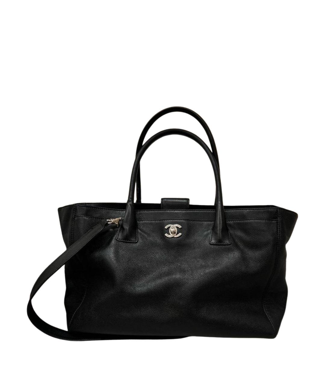 CHANEL Черная кожаная сумка тоут, фото 1