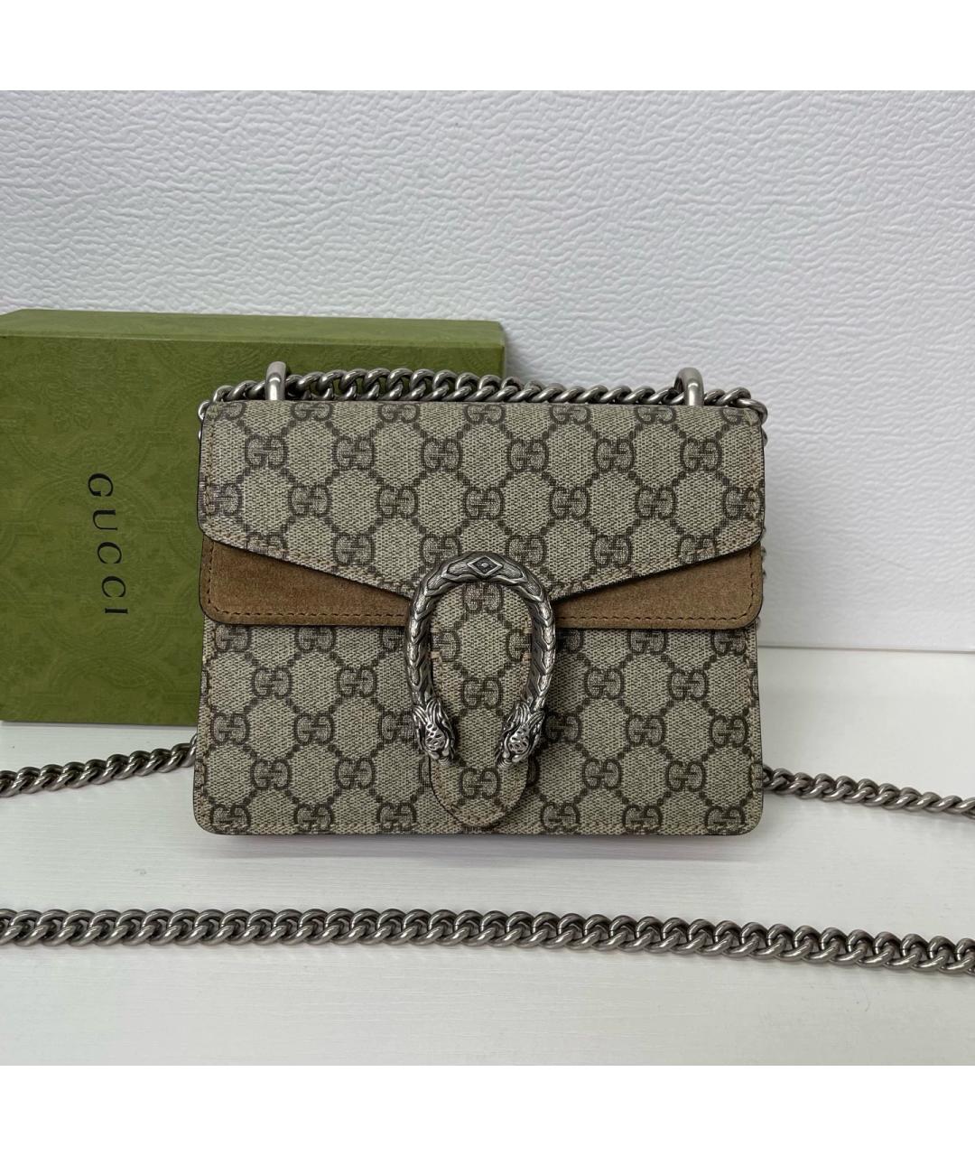 GUCCI Бежевая сумка через плечо из канвы, фото 10