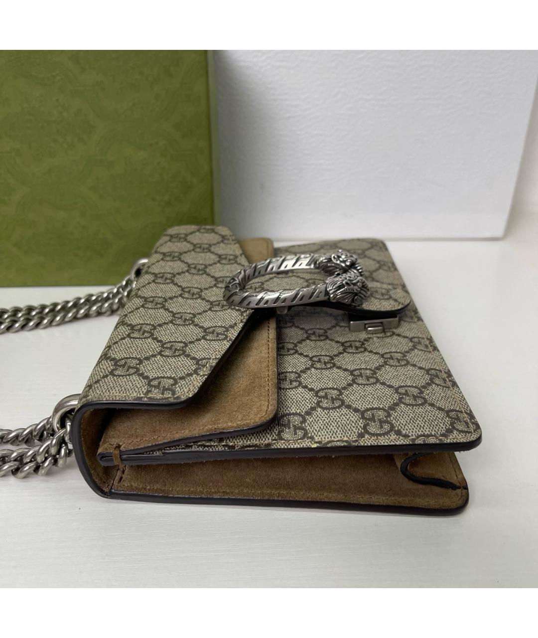 GUCCI Бежевая сумка через плечо из канвы, фото 5