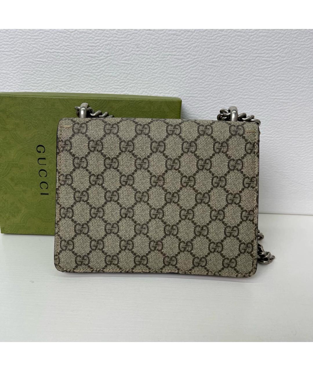 GUCCI Бежевая сумка через плечо из канвы, фото 3