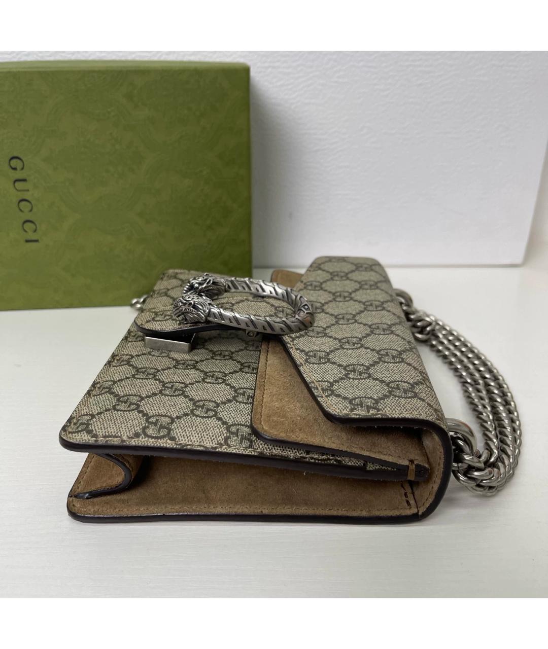 GUCCI Бежевая сумка через плечо из канвы, фото 7