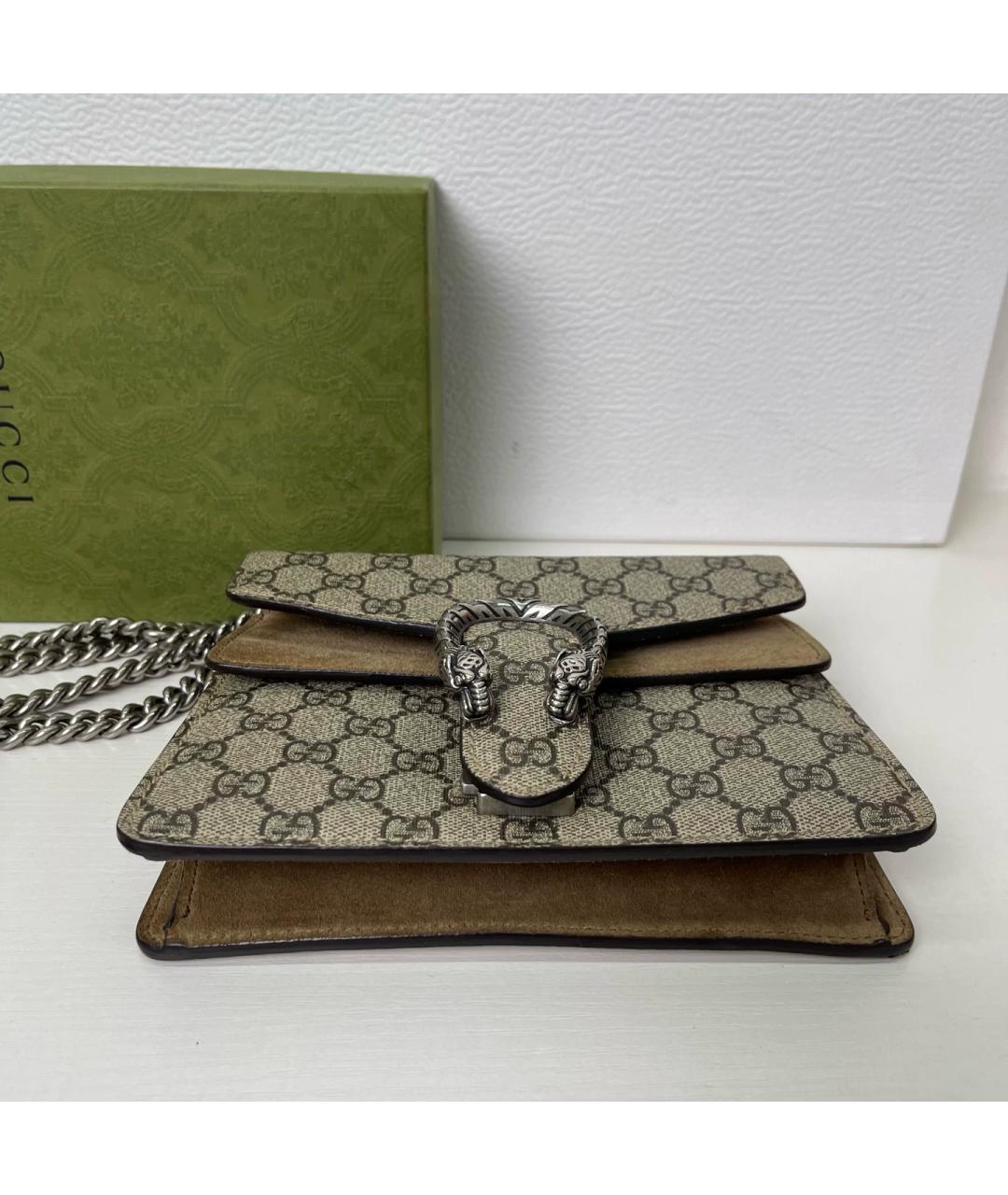 GUCCI Бежевая сумка через плечо из канвы, фото 6