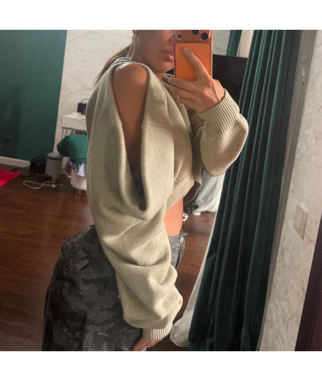ALEXANDER WANG Хаки шерстяной джемпер / свитер, фото 4