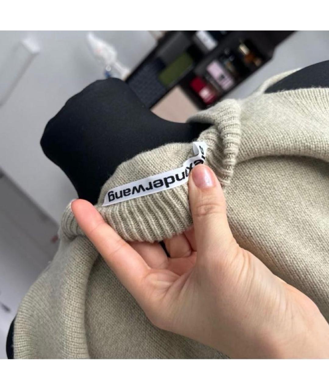 ALEXANDER WANG Хаки шерстяной джемпер / свитер, фото 3