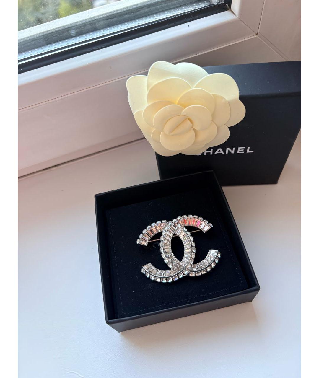 CHANEL Серебряная металлическая булавка / брошь, фото 3