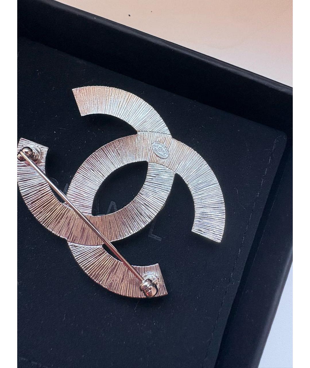 CHANEL Серебряная металлическая булавка / брошь, фото 2